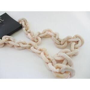 INC White Resin Large Link Chain Necklace